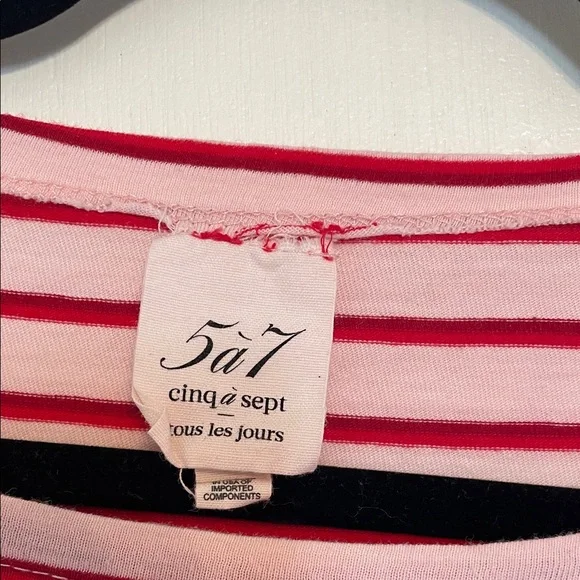 Cinq a Sept Red and Pink Striped 'Amour' Top - Picture 2 of 5
